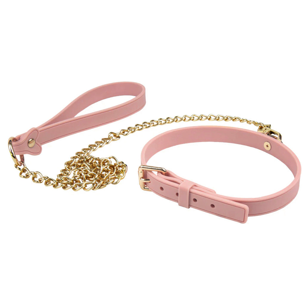 Temptasia Ardor Silicone Collar & Leash in Pink