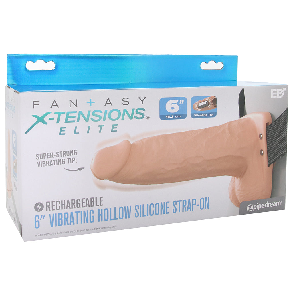 Fantasy X-tensions 6 Inch Hollow Strap-On Vibe in Light