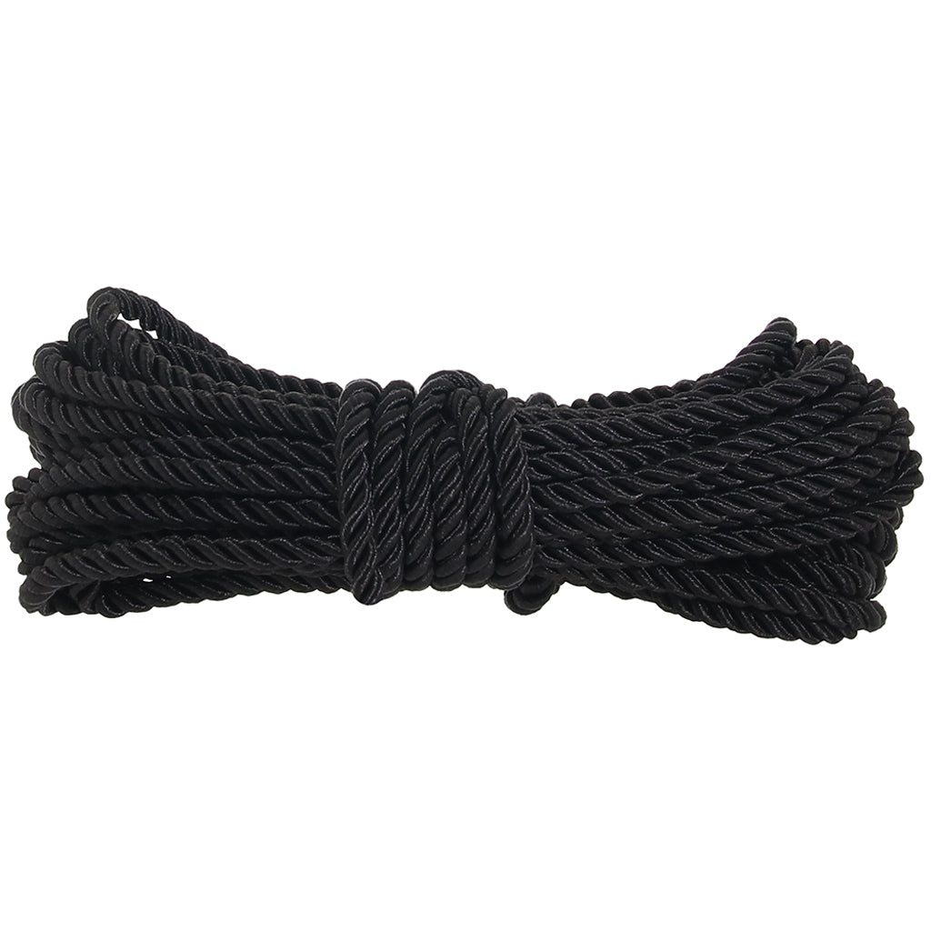 Ouch! Luxury Black Bondage Rope - 32.8ft (10m) - Soft, Strong & Seductive Play
