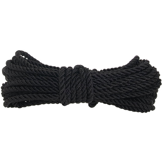 Ouch! Luxury Black Bondage Rope - 32.8ft (10m) - Soft, Strong & Seductive Play