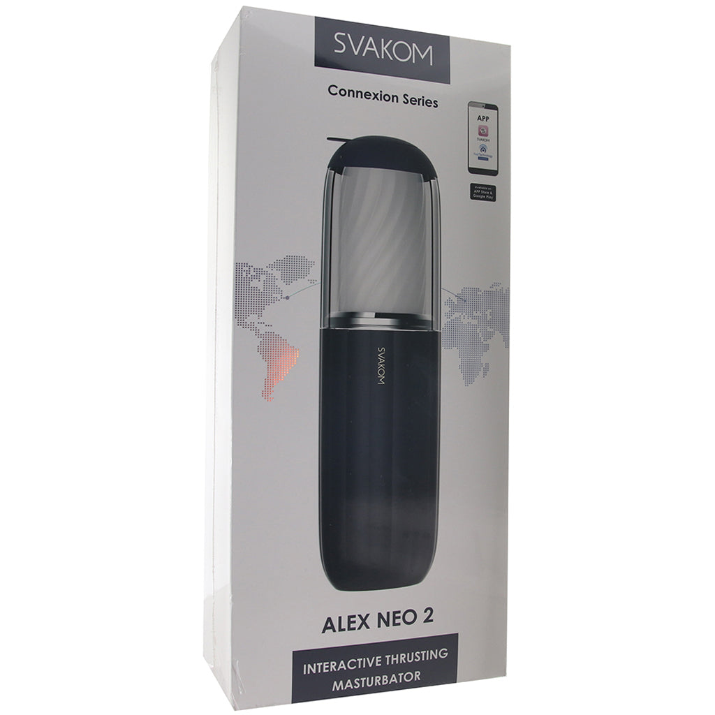 Svakom Alex Neo 2 Interactive Thrusting Masturbator in Dark Blue - Male Masturbators - HoneyHugs Canada (View 6)