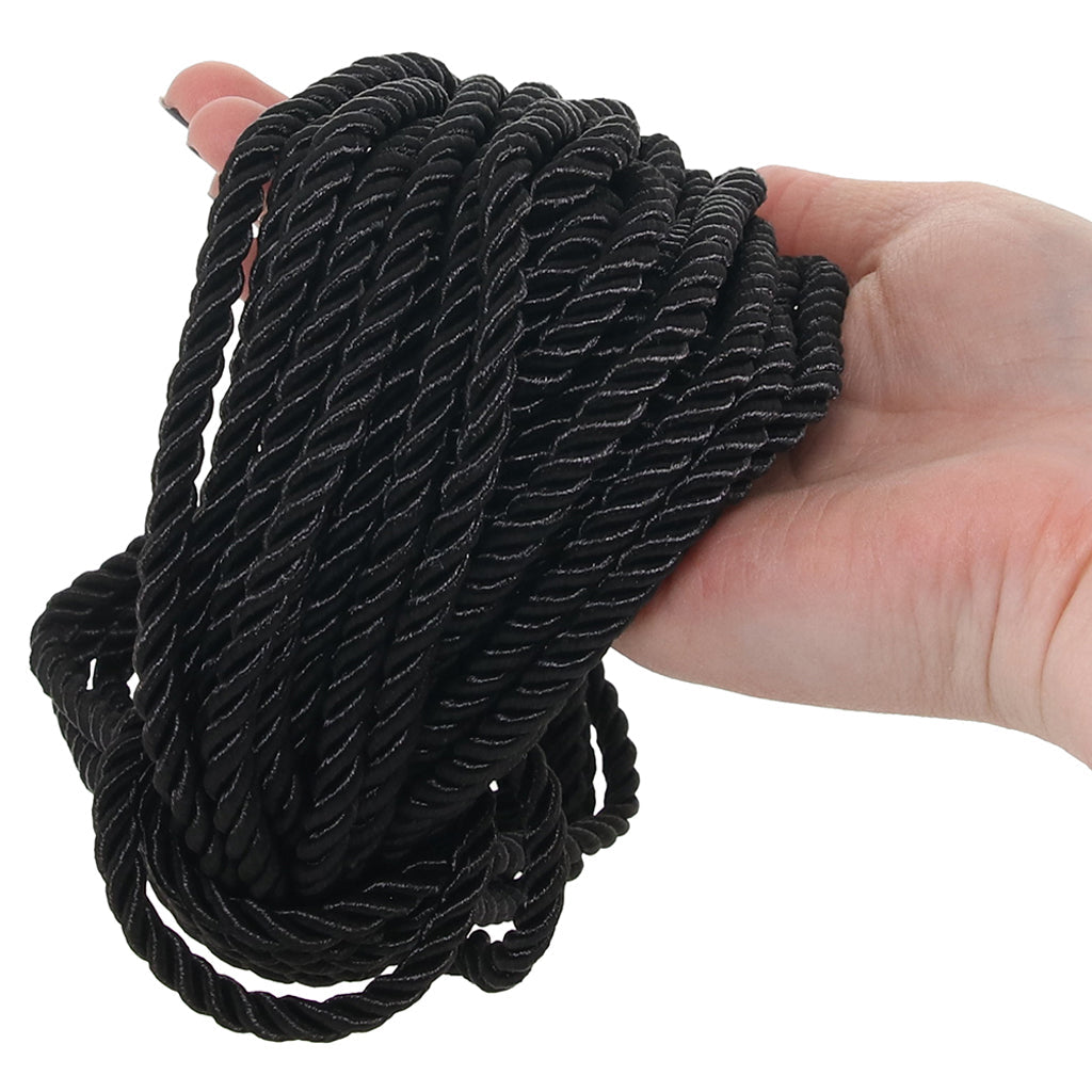 Ouch! Luxury Black Bondage Rope - 32.8ft (10m) - Soft, Strong & Seductive Play