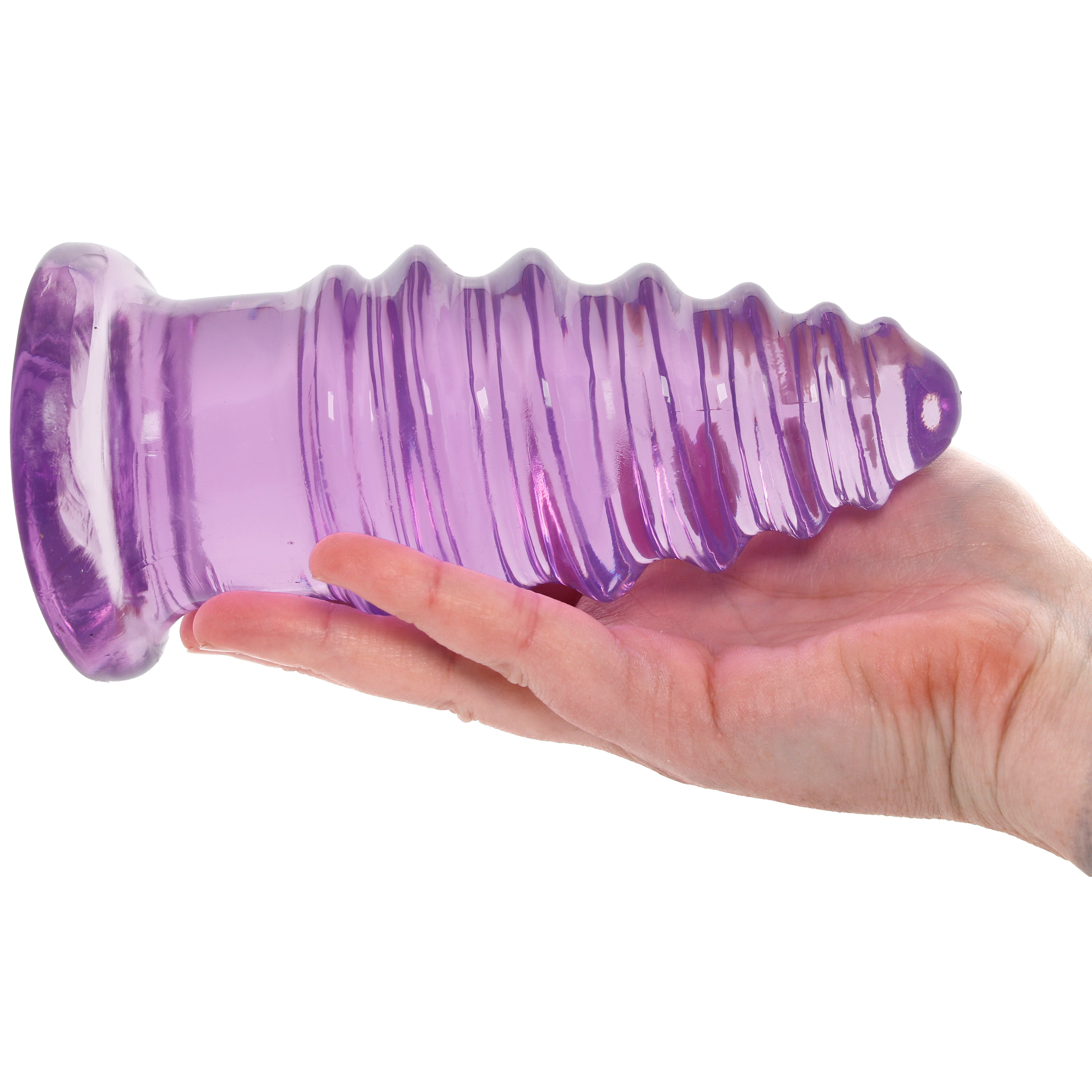 Crystal Jellies 7 Inch Anal Twist Butt Plug in Purple