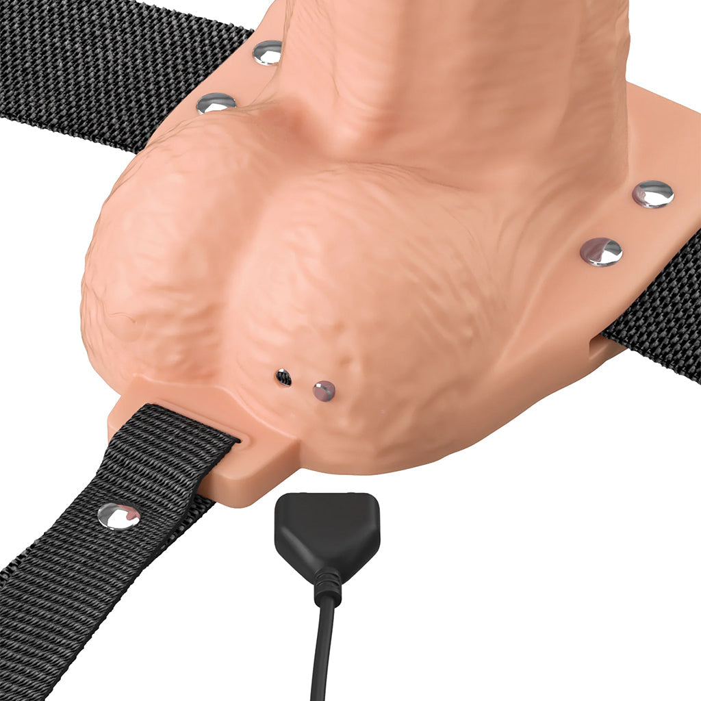 Fantasy X-tensions 8 Inch Hollow Strap-On Vibe in Light