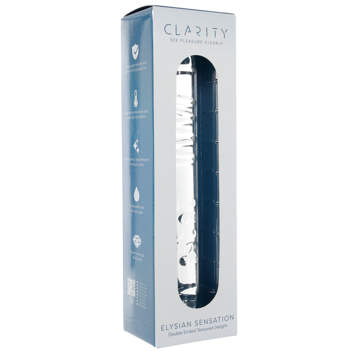 Clarity Elysian Sensation Double-Ended Glass Dildo