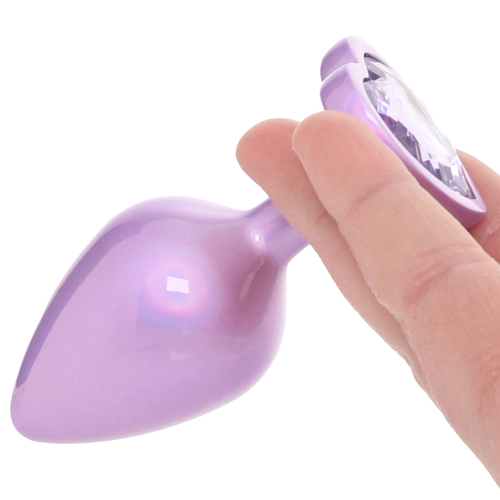 Jewel Amethyst Heart Plug in Large
