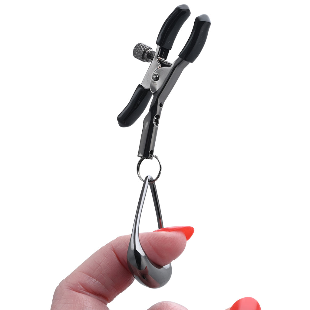 Exquisite Velvet Noir Nipple Clamps | Adjustable Tugging Pleasure by Sportsheets