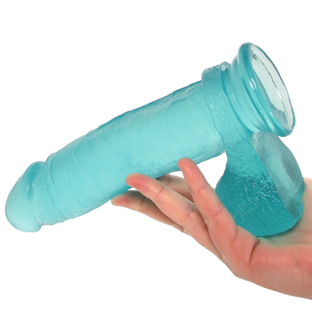 Crystal Jellies 8 Inch Realistic Cock with Balls in Teal