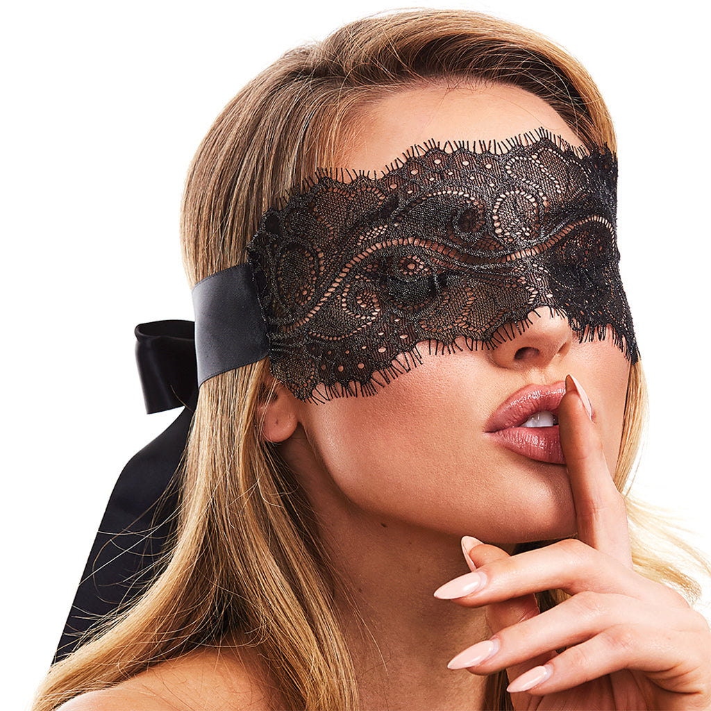 Secret Kisses Opulent Lace Blindfold – Sensual Boudoir Mystery