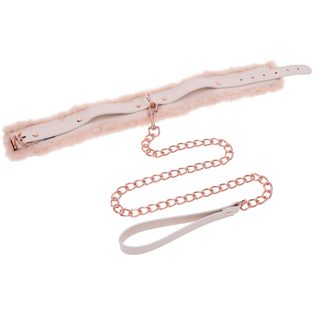 S&M Peaches 'n CreaMe Fur Collar and Leash