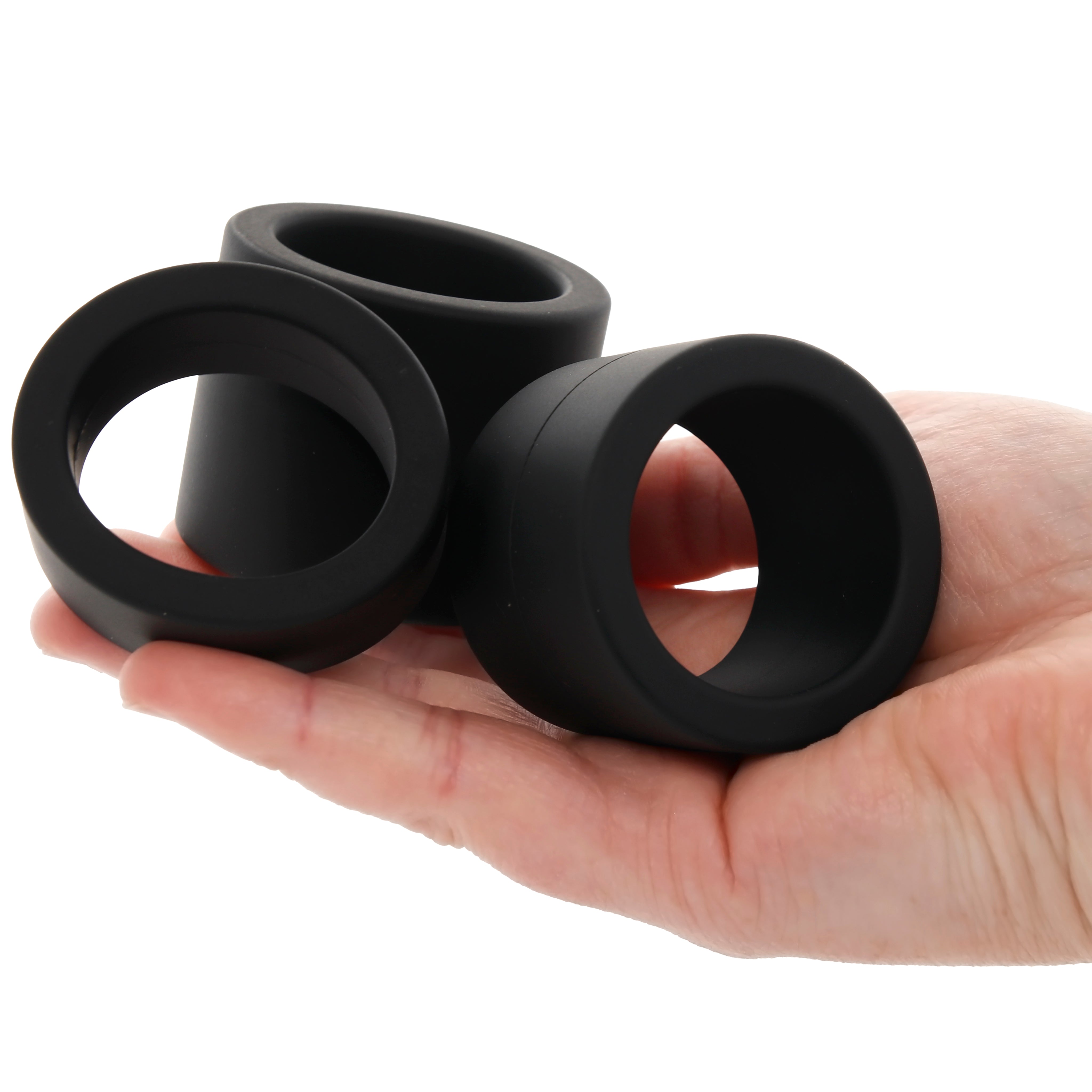 Alpha Liquid Silicone Stamina 3 Piece Cock Ring Set