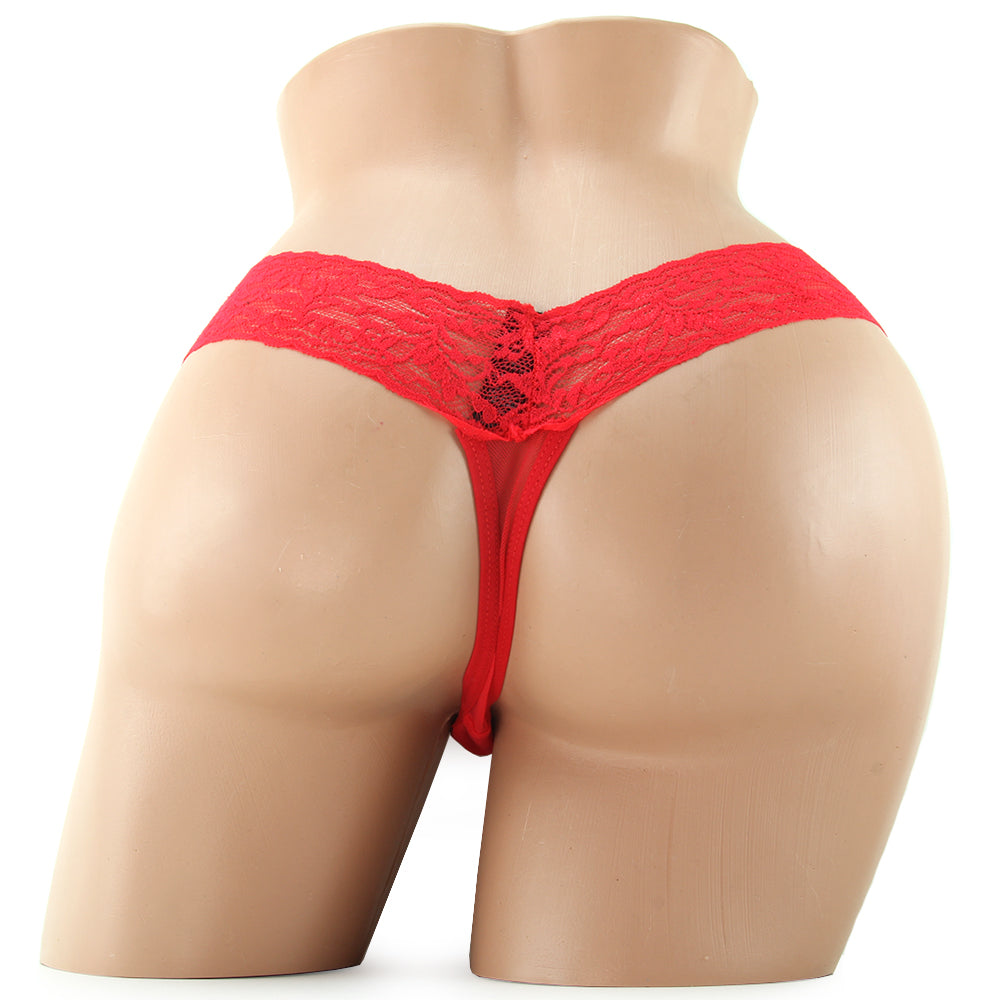 Hustler Red Vibrating Thong: Discreet Pleasure with Hidden Vibe Pocket