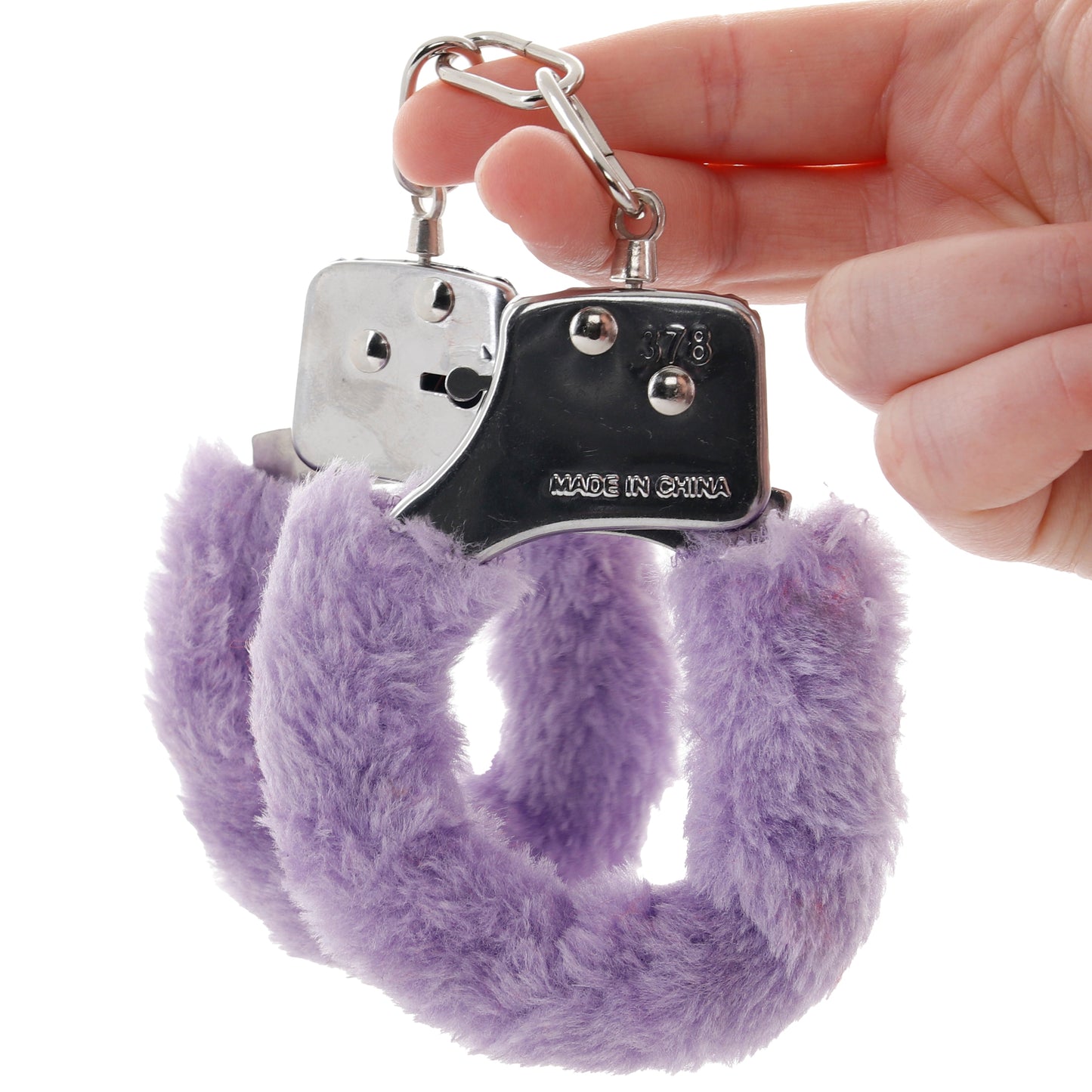 Furry Hand Cuffs in Lavender