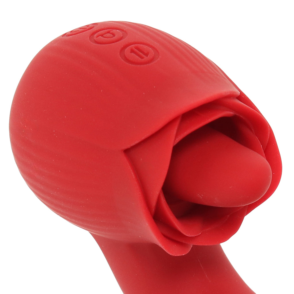 XR Brands Bloomgasm Boom Bloom Thrusting & Licking Rose Vibe - Vibrators - HoneyHugs Canada (View 7)