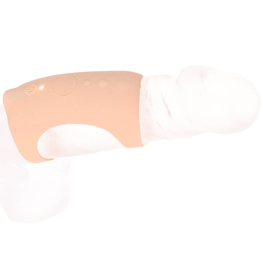Jock Vibrating Silicone Penis Sleeve in Light
