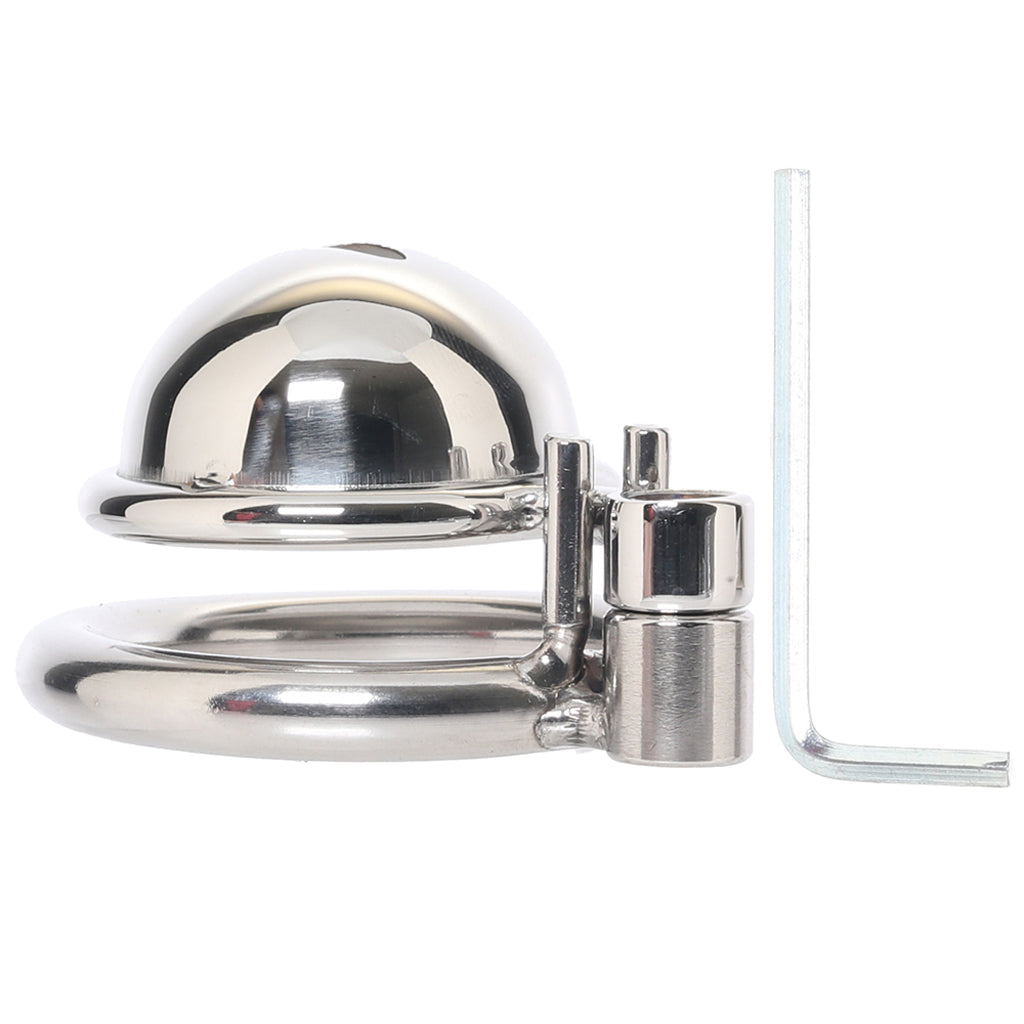 Lockmaster Inverted Micro Chastity Cage: Ultimate Stainless Steel Dominance