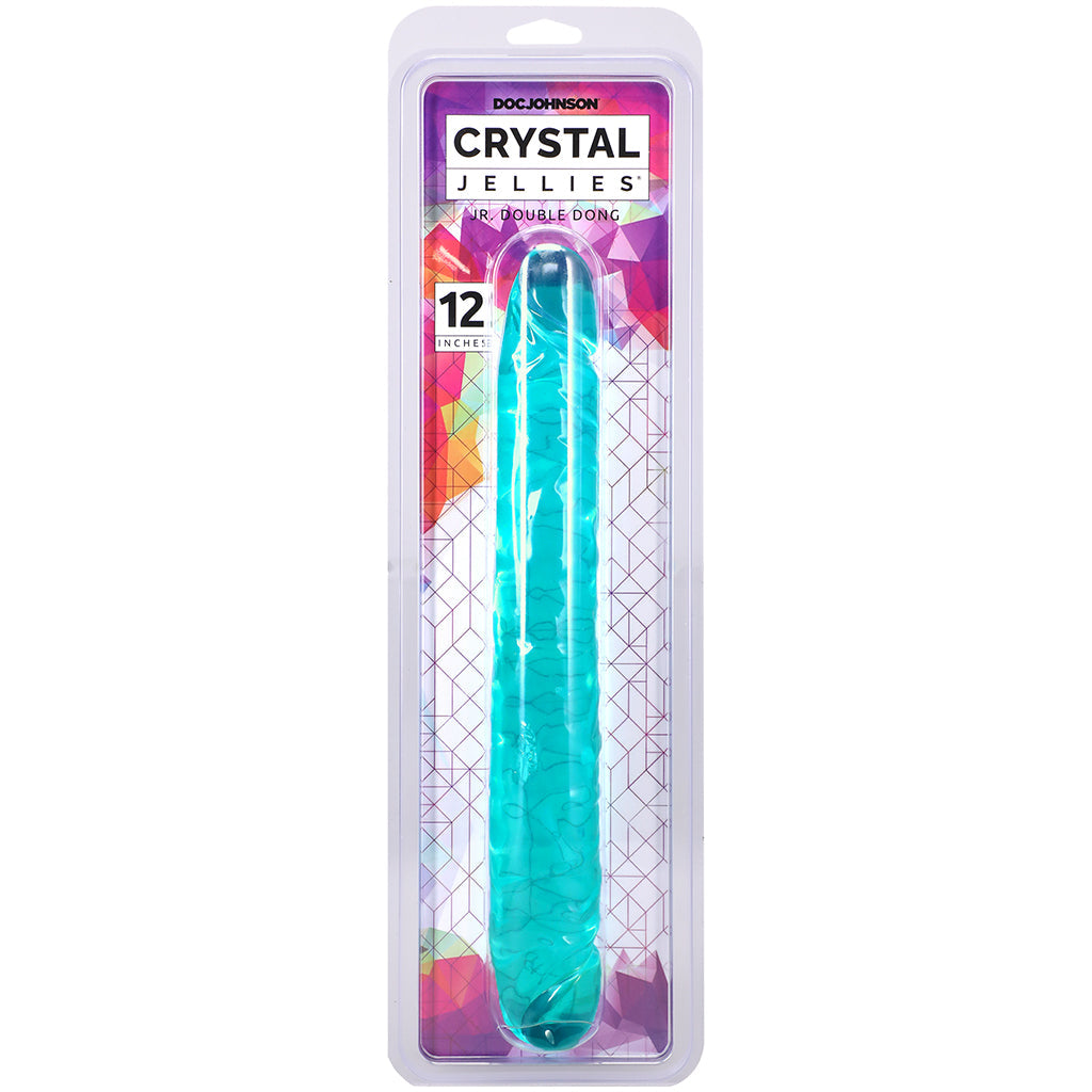 Crystal Jellies 12 Inch Double Dildo in Teal