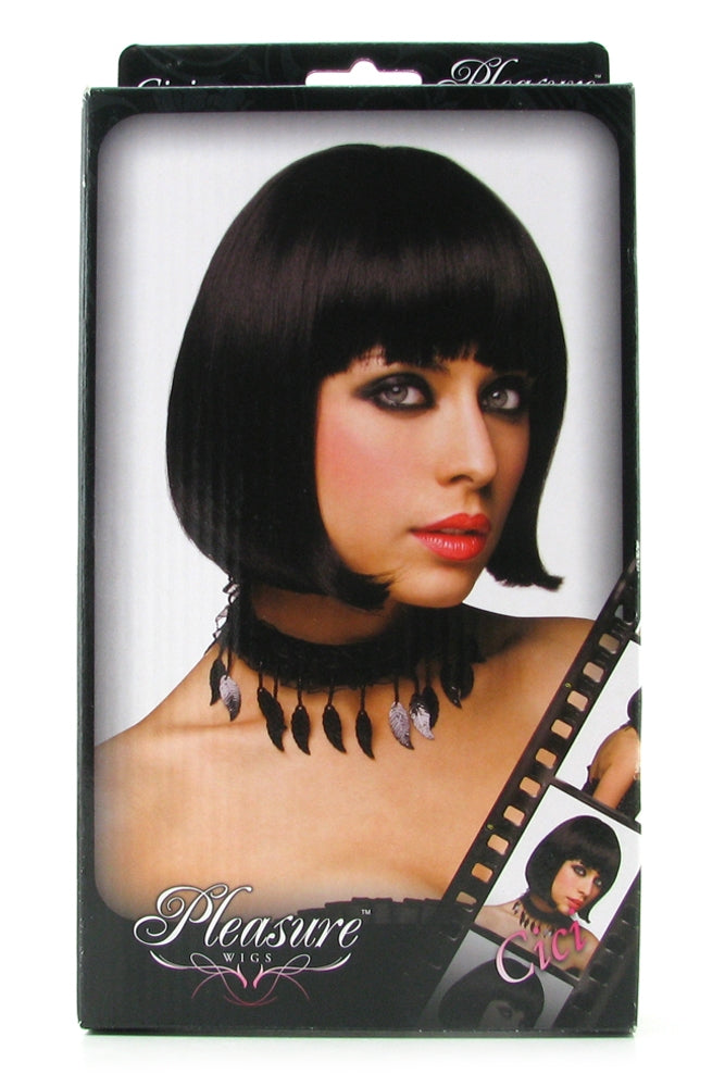 Cici Bob Wig with Bangs in Black