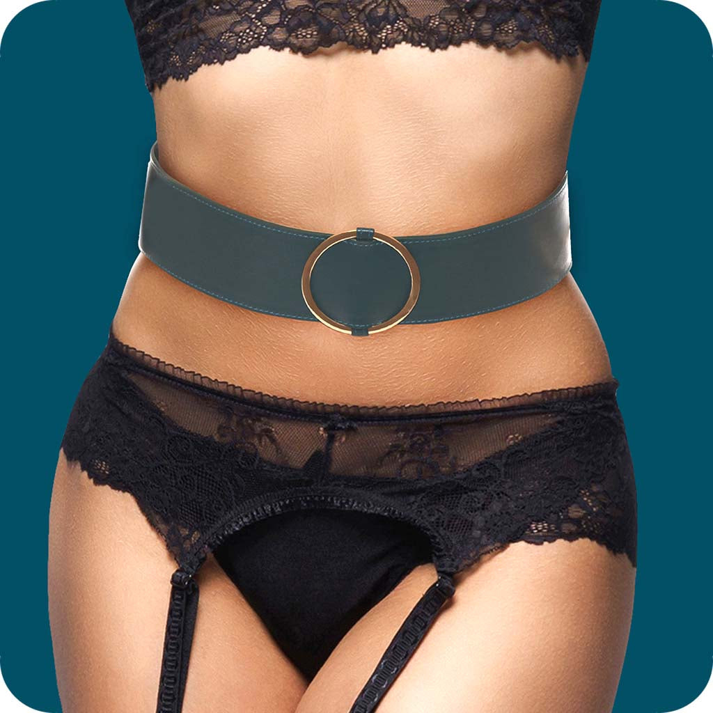 Ouch! Halo Green Waist Bondage Belt XL | Luxurious Dual-Purpose Fetish & Fashion Accessory