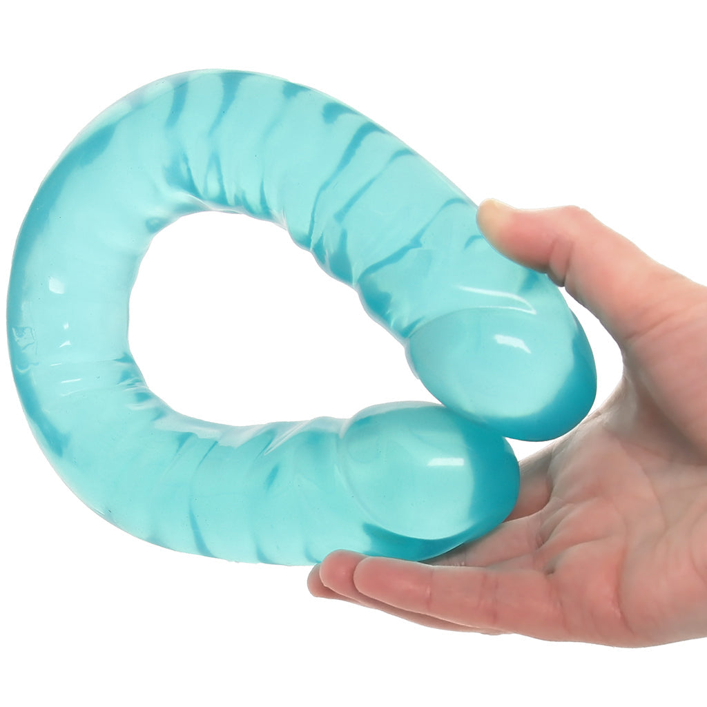 Crystal Jellies 18 Inch Double Dildo in Teal