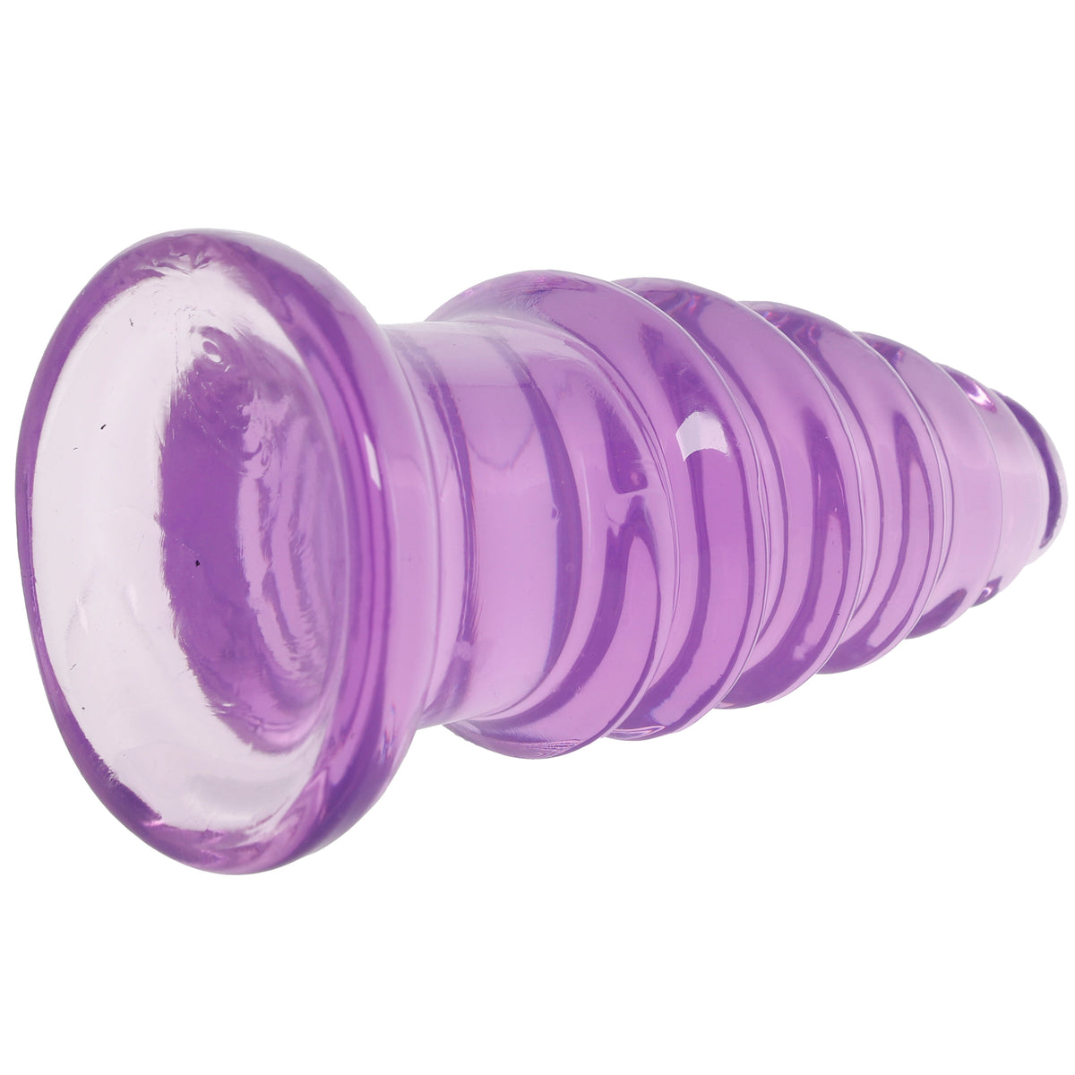 Crystal Jellies 7 Inch Anal Twist Butt Plug in Purple
