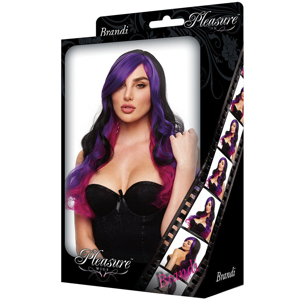 Brandi Curled Wig in Dark Rainbow