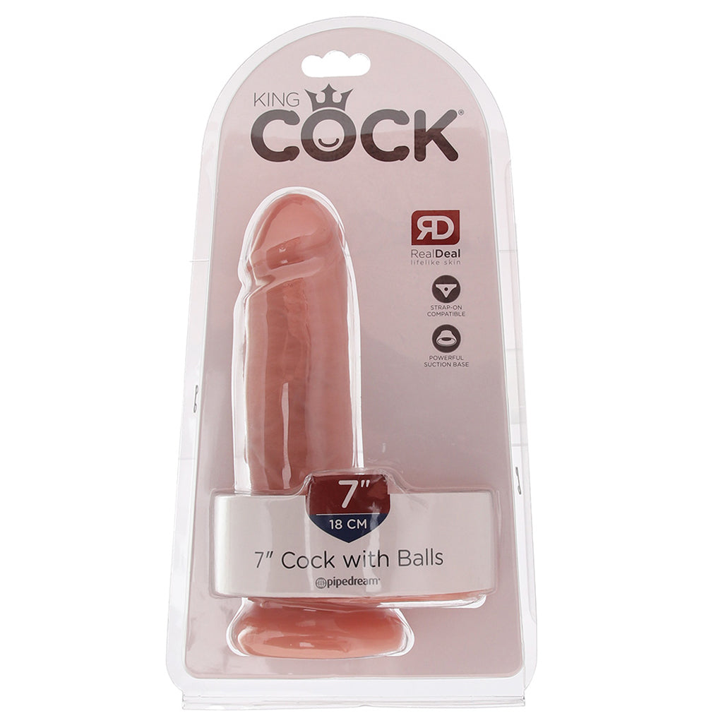 King Cock 7 Inch Cock with Balls in Light