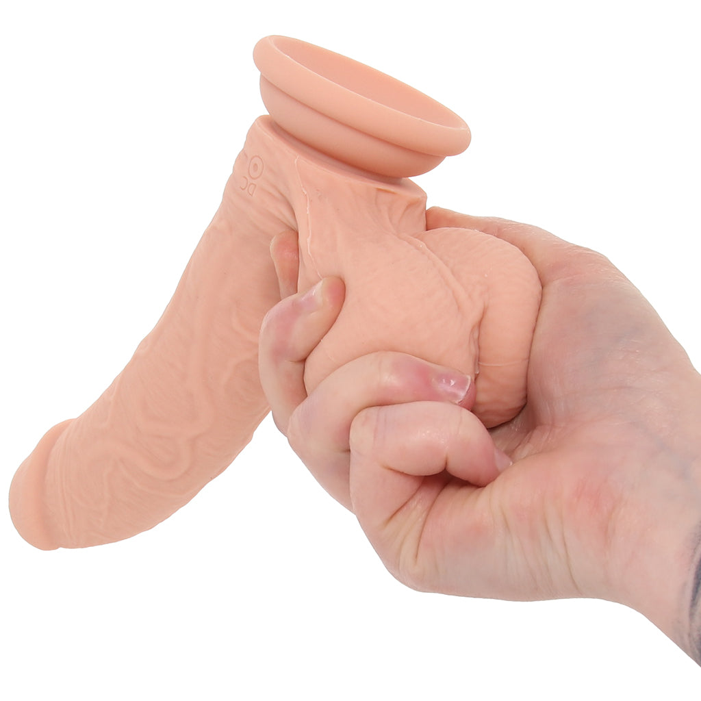 RealRock 7 Inch Vibrating Weighted Ballsy Dildo in Light