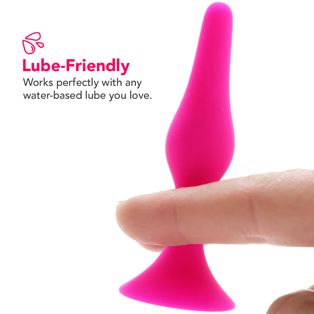 Luxe Pink Silicone Beginner Butt Plug Kit | Three Sizes for Elegant Exploration