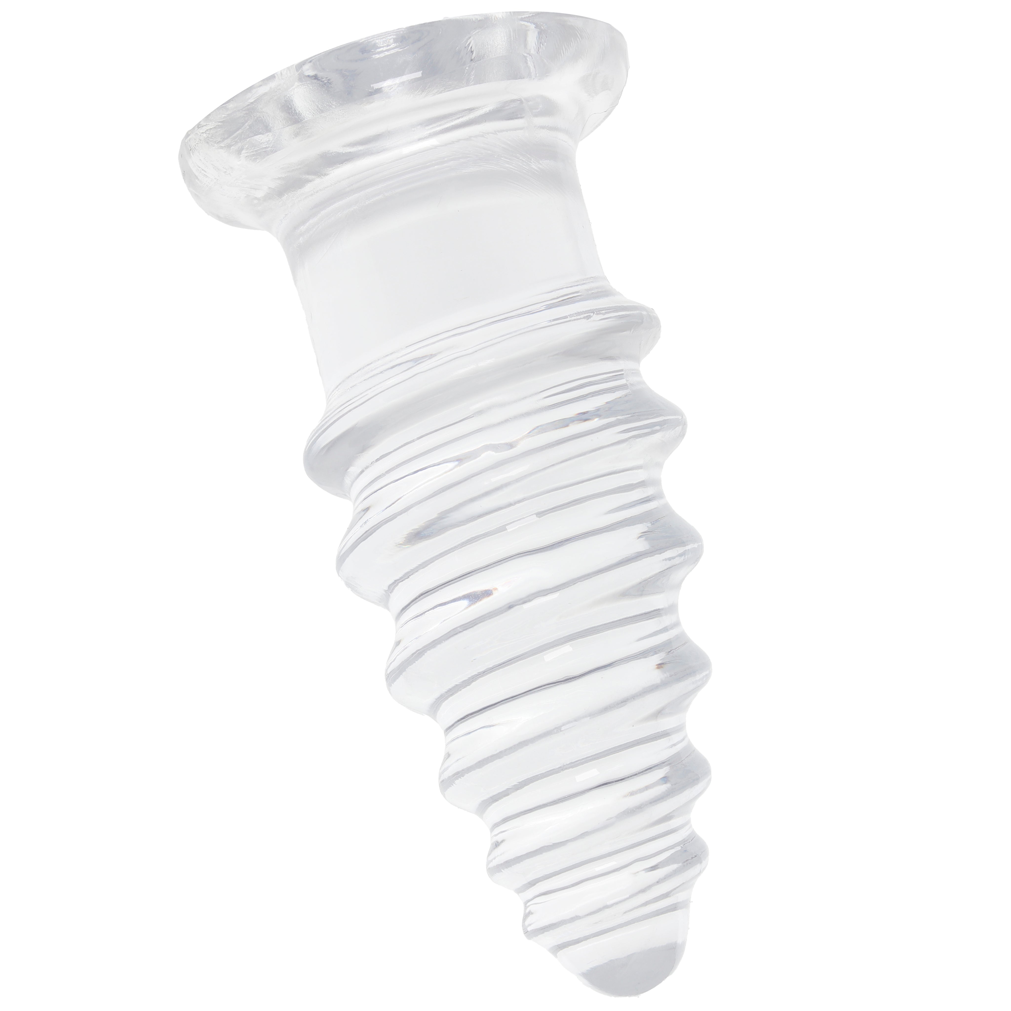 Crystal Jellies 7 Inch Anal Twist Butt Plug in Clear