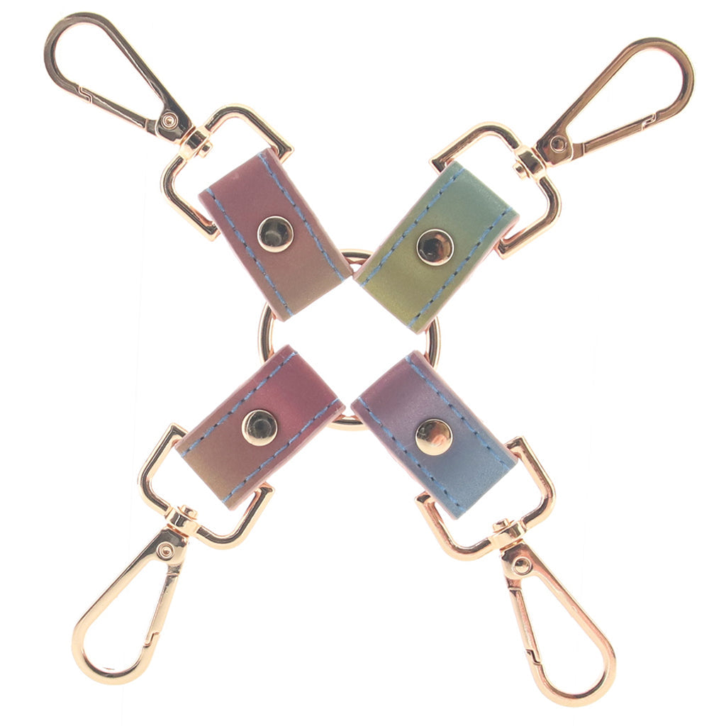 Spectra Rainbow Bondage Hog Tie: Luxury PU Restraint for Dazzling Play