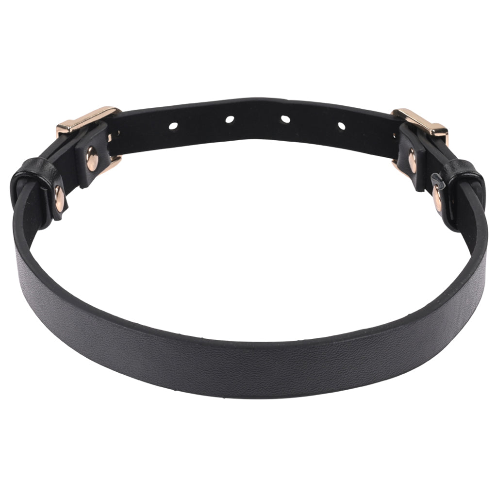 Sex & Mischief Double Buckle Day Collar | Luxe Vegan Leather & Gold