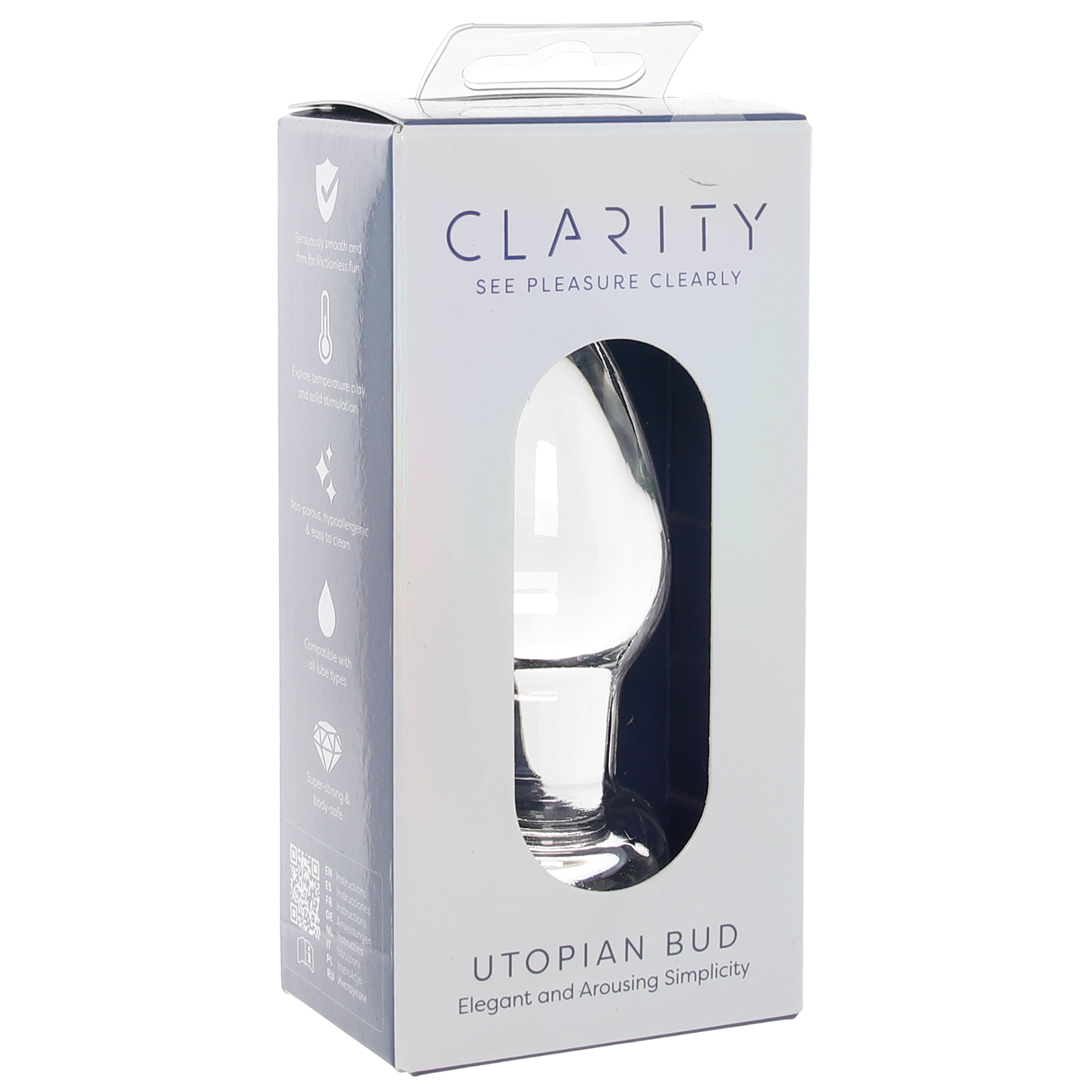 Clarity Utopian Bud Glass Butt Plug