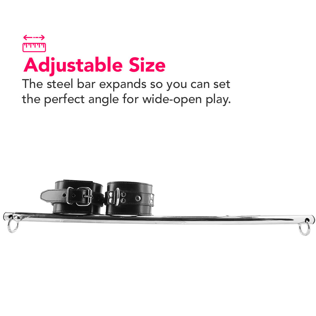 Rouge's Desire: Adjustable Steel Spreader Bar & Leather Cuffs Set