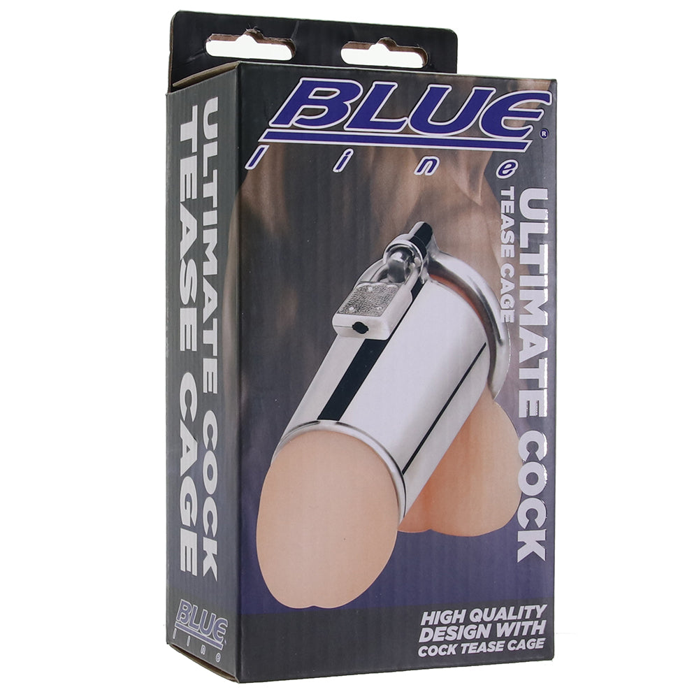 Blue Line Ultimate Tease Cage: Stainless Steel Domination & Exquisite Denial