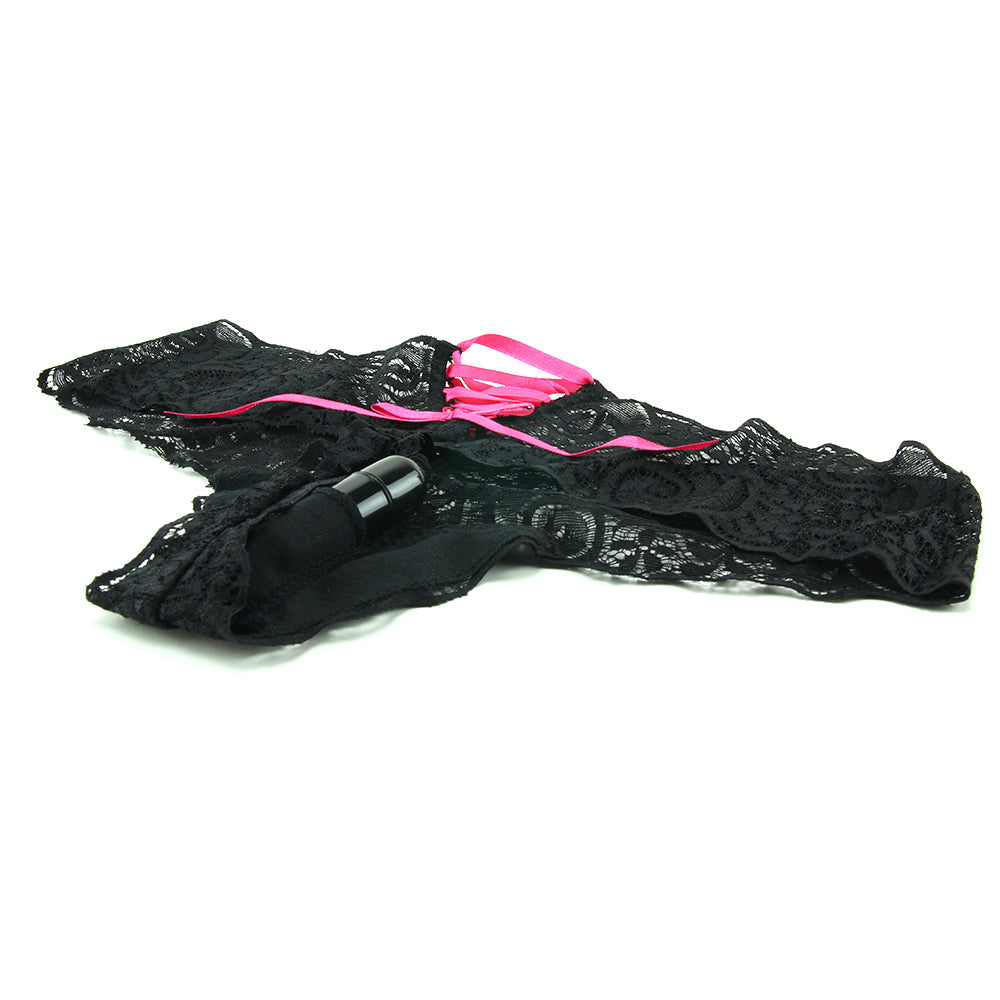 Hustler's Enchanting Lace Thong with Discreet Vibrator Pocket