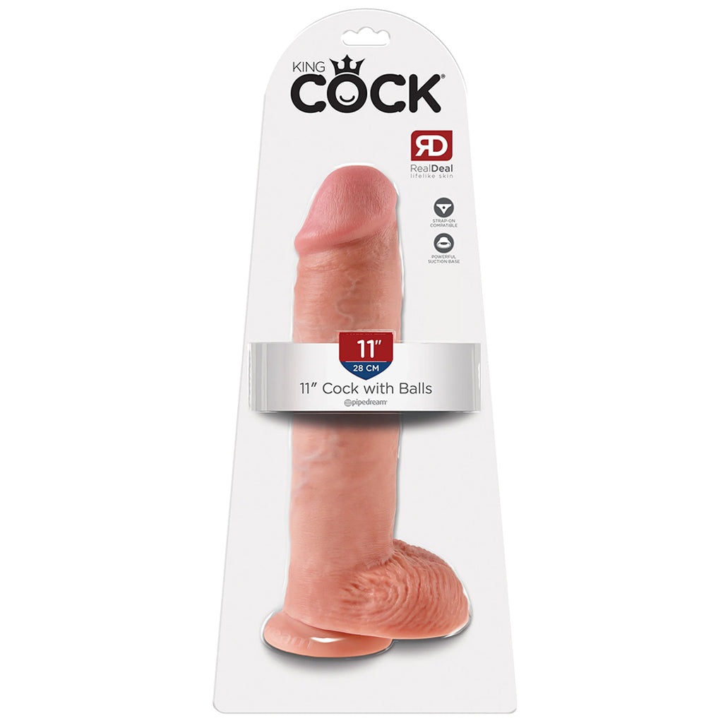 King Cock 11 Inch Cock with Balls in Flesh