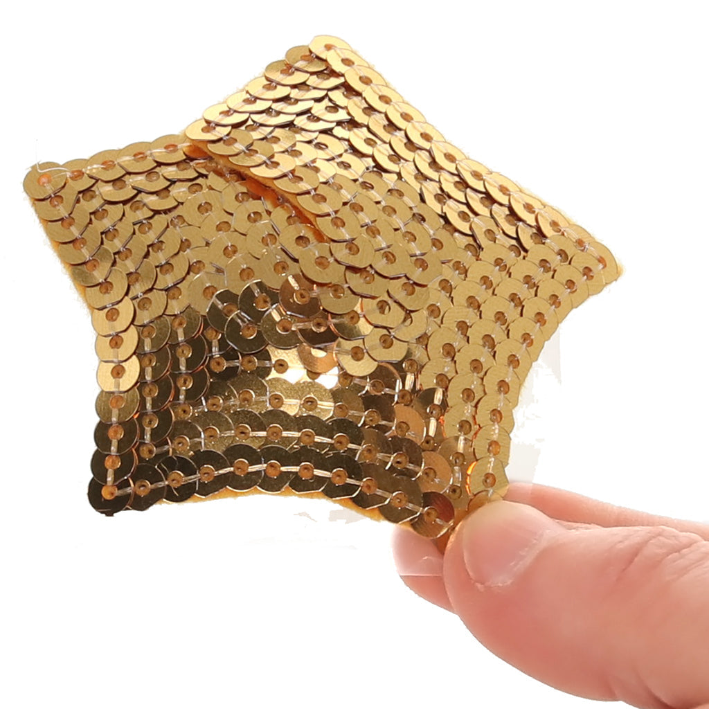 Gilded Star Sequin Nipple Covers - Reusable Adhesive Pasties for Irresistible Glamour