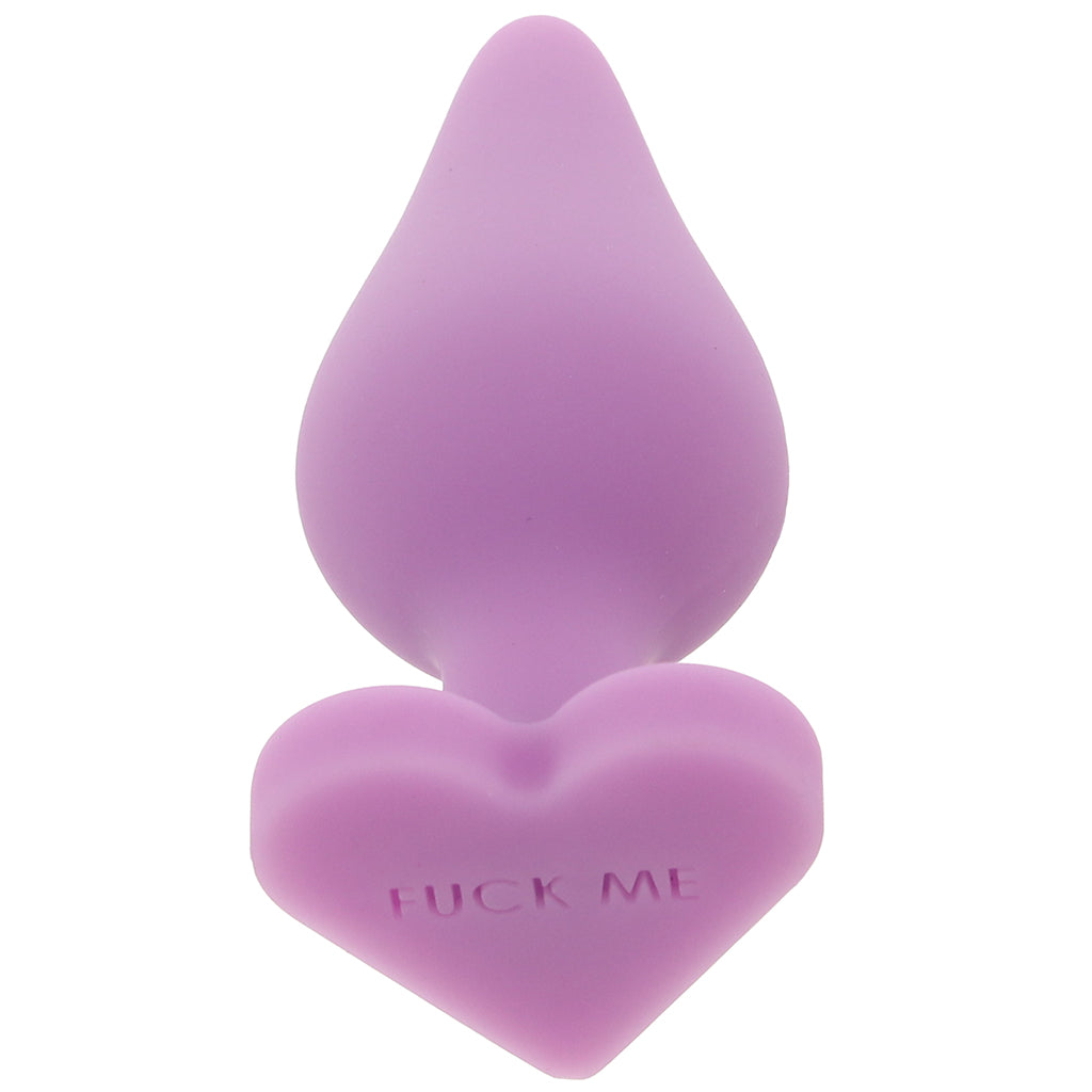 Blush Candy Hearts 'F**k Me' Medium Butt Plug in Purple – Sweet Anal Sensation