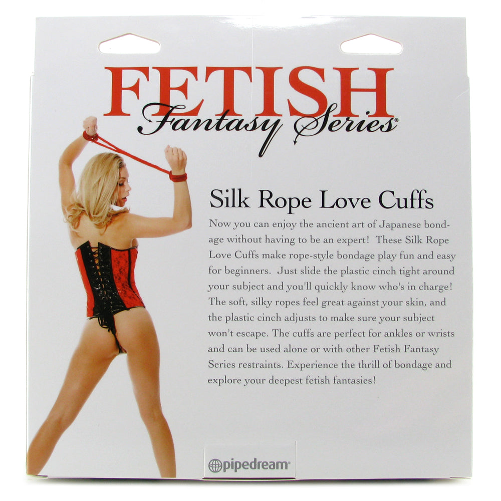 Fetish Fantasy Silk Rope Love Cuffs in Red
