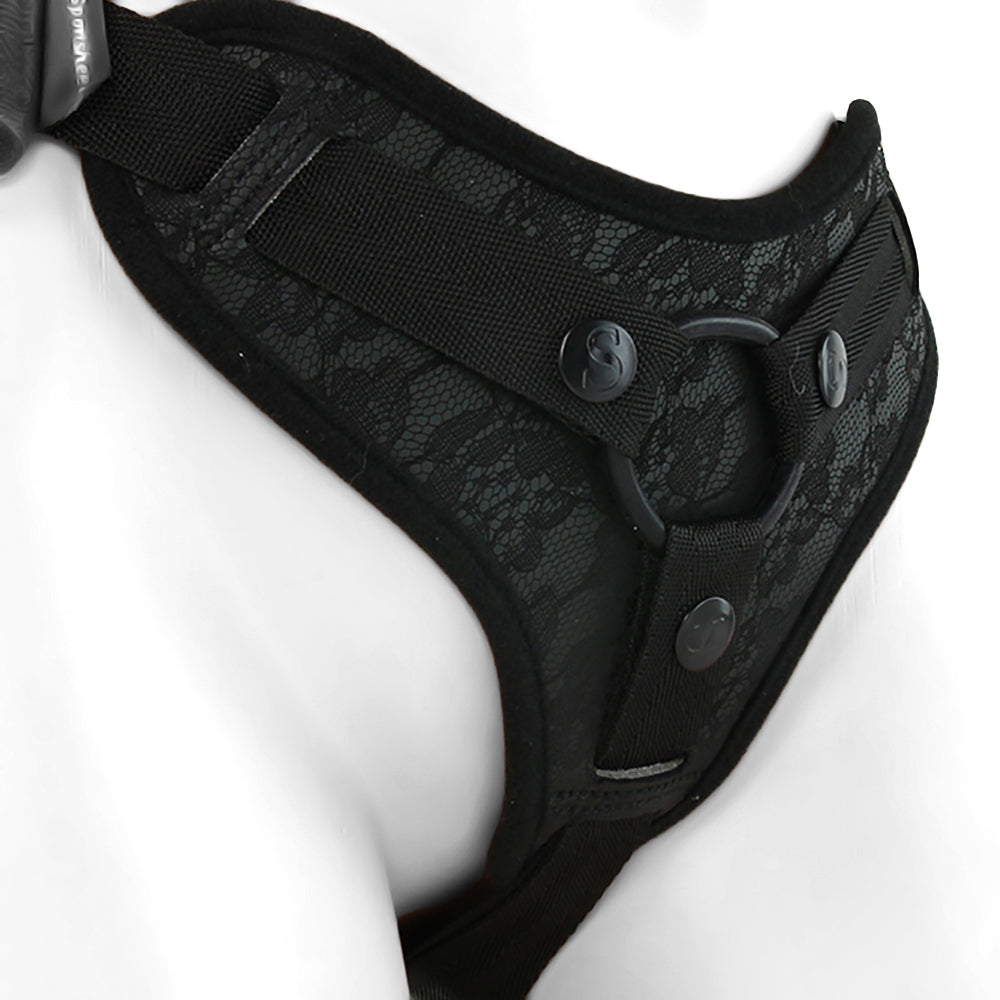 Sincerely Black Lace Strap-On Harness: Luxurious Comfort, Empowered Play