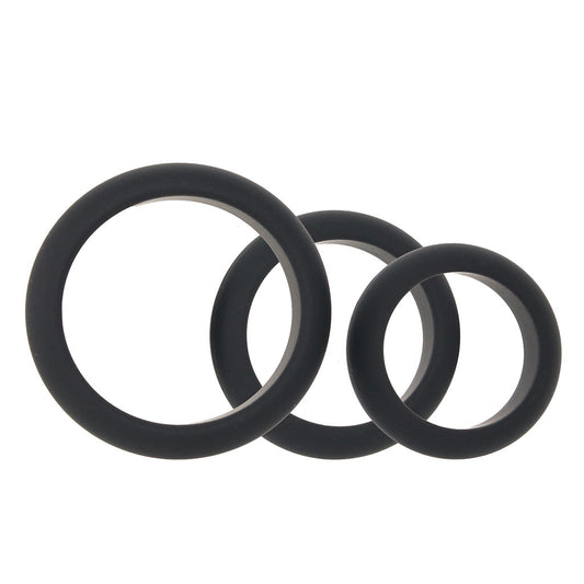 LEVELZ 3 Piece Wide O Cock Ring Set in S-L