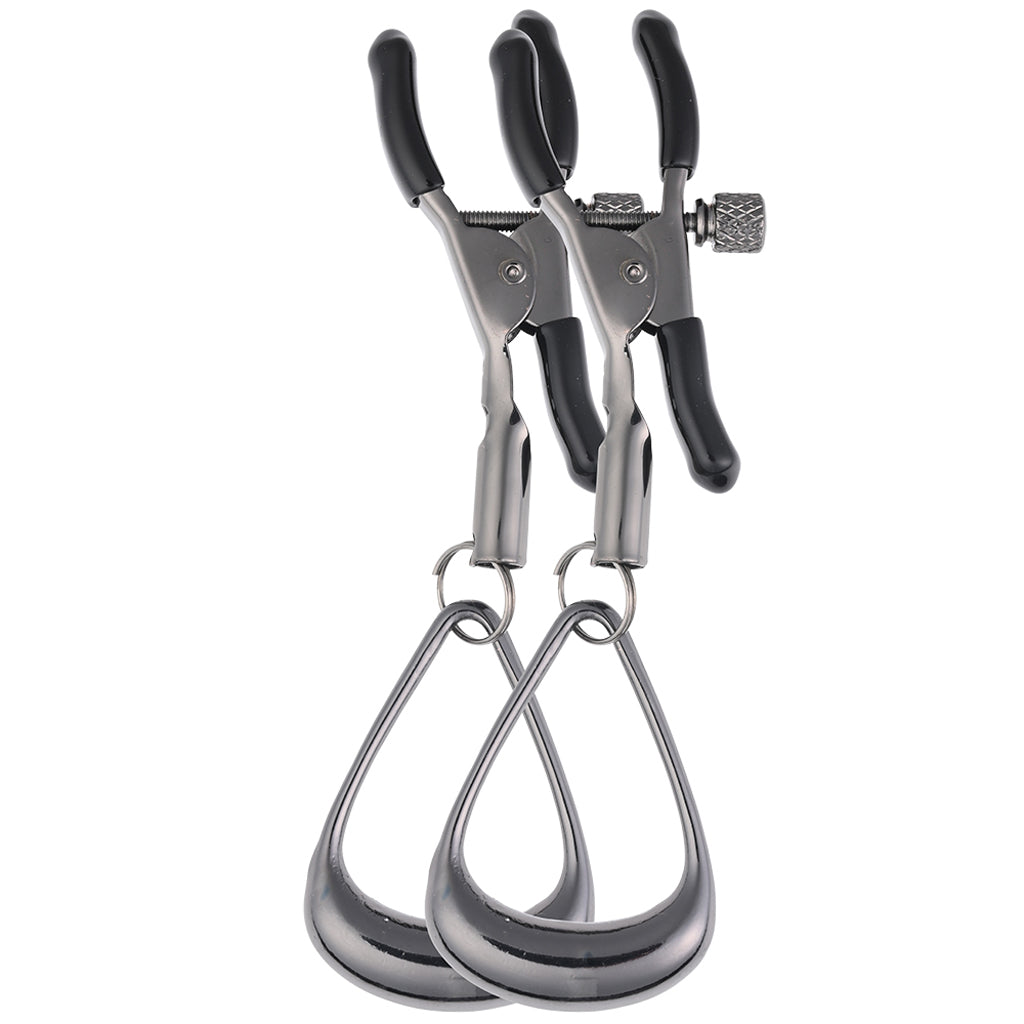 Exquisite Velvet Noir Nipple Clamps | Adjustable Tugging Pleasure by Sportsheets