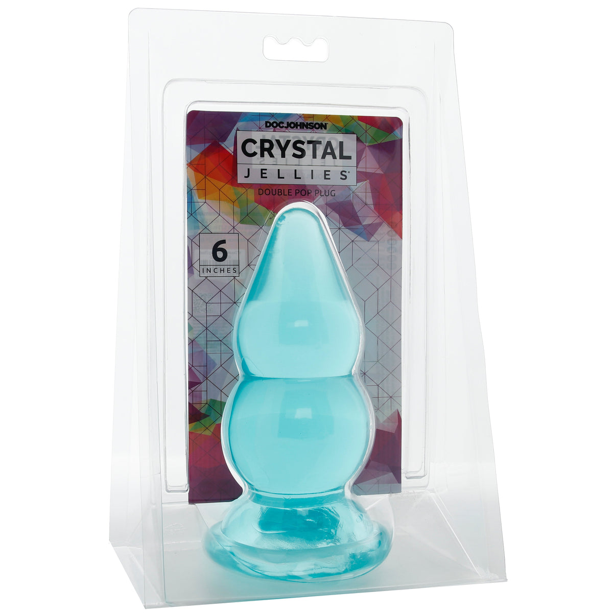 Crystal Jellies 6 Inch Double Pop Butt Plug in Teal