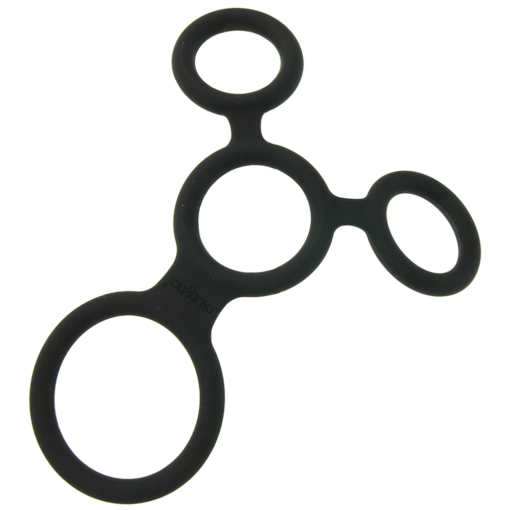 CalExotics Full Erection Spreader in Black | Premium Silicone Cock & Ball Device