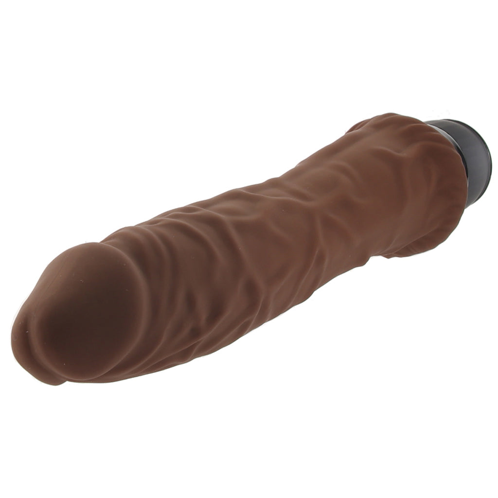 Power Cock 8 Inch Girthy Realistic Vibe in Dark Brown