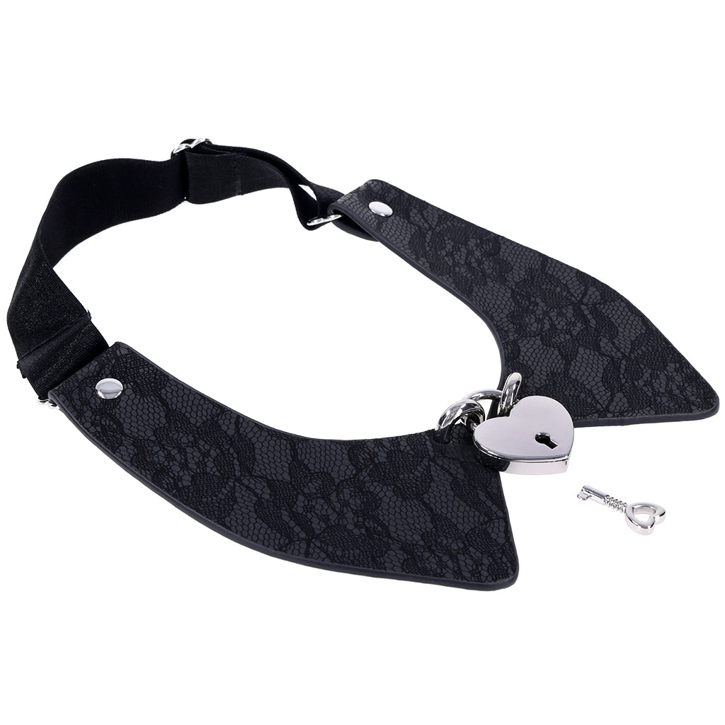 S&M Heartbound Lace Day Collar: Lockable Elegance for Everyday Allure & Intimate Play