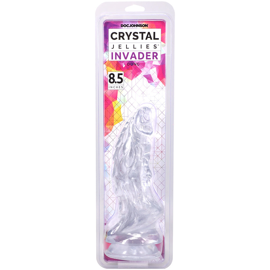 Crystal Jellies 8.5 Inch Invader Dildo in Clear