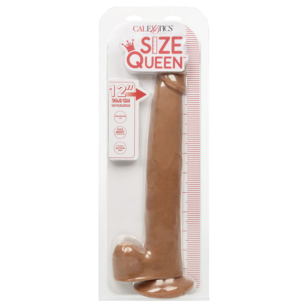 Size Queen 12 Inch Dildo in Brown