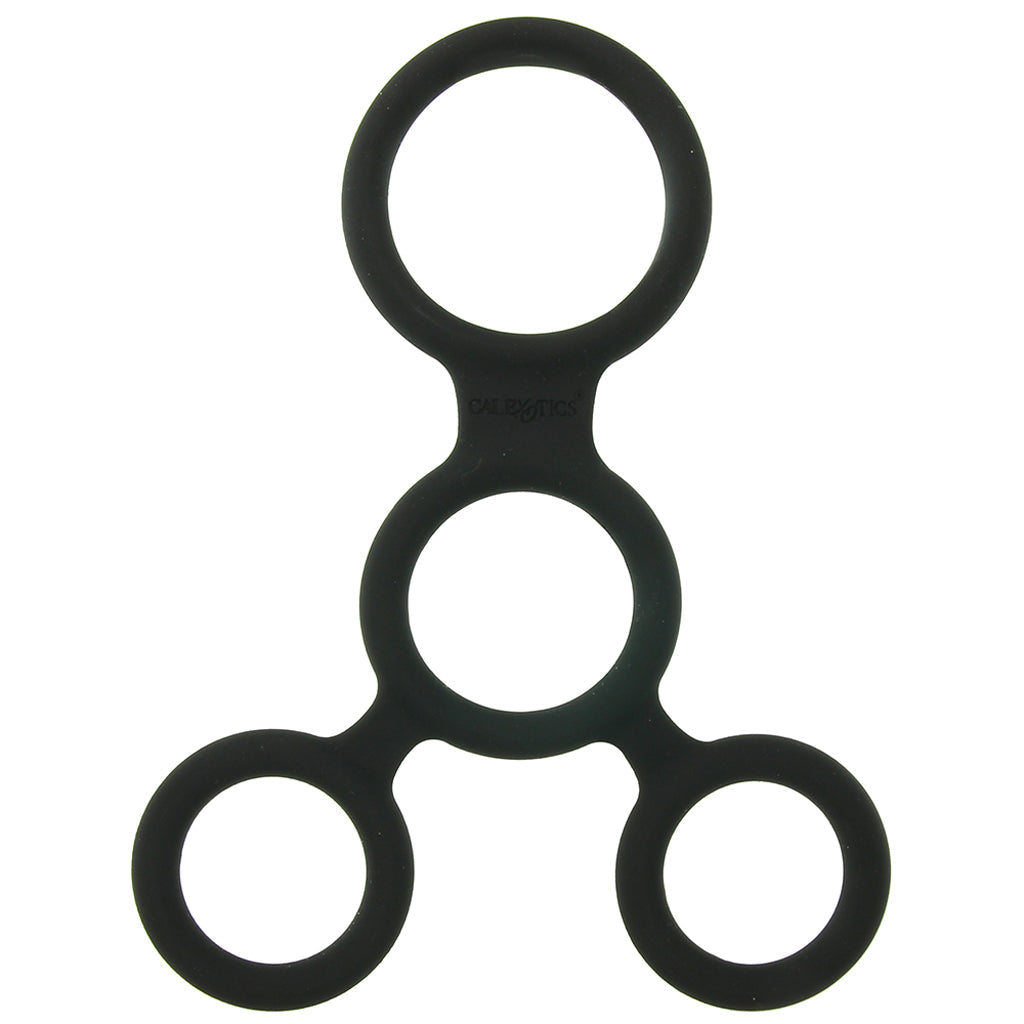 CalExotics Full Erection Spreader in Black | Premium Silicone Cock & Ball Device